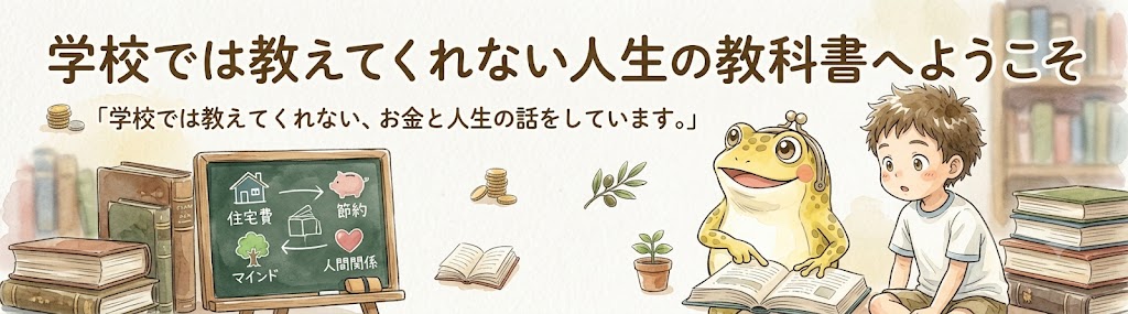 学校では教えてくれない人生の教科書へようこそバナー